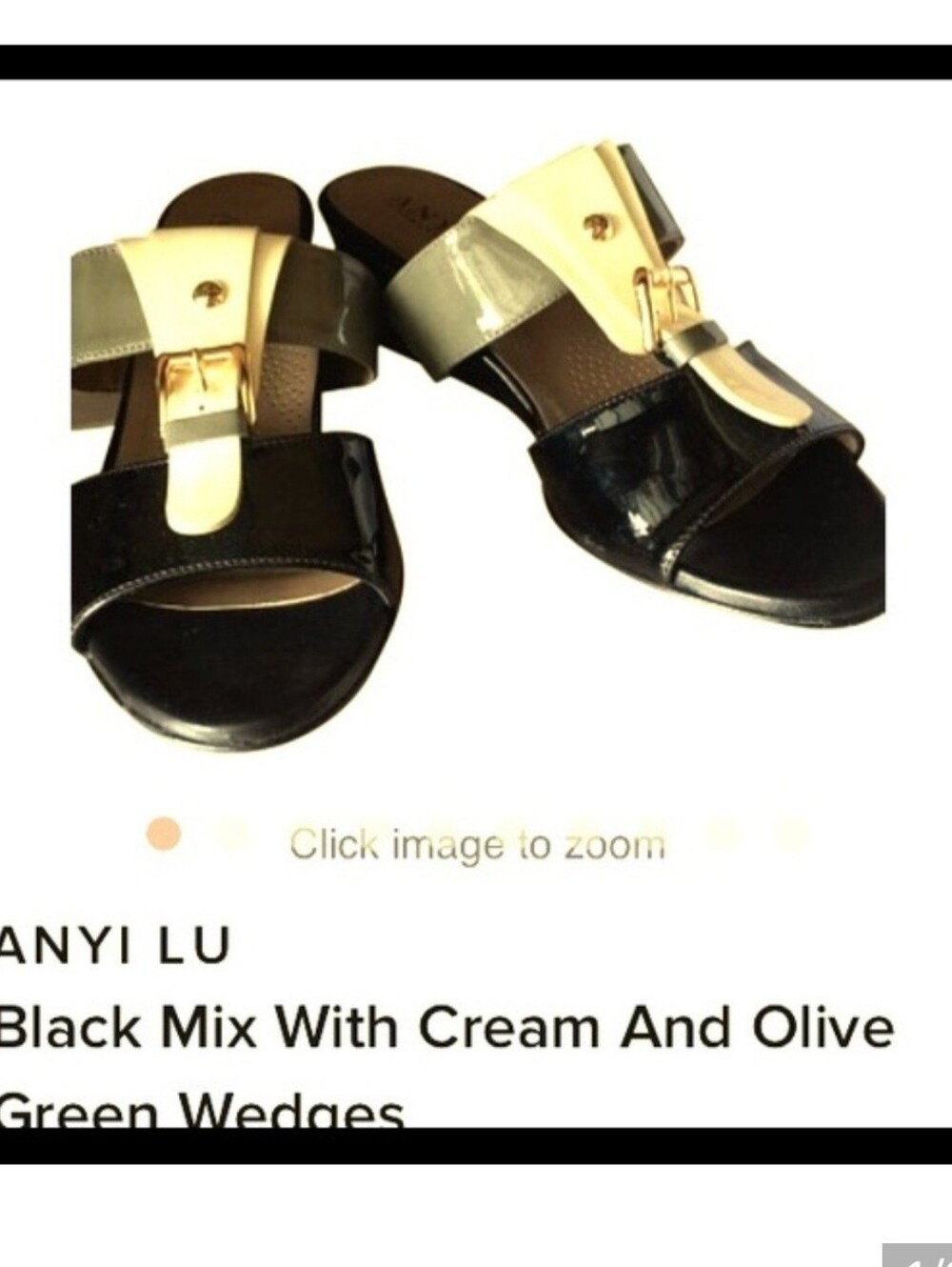 Anyi  Lu Designer Black, Cream & Olive Women's Handmade In Italy Slides
